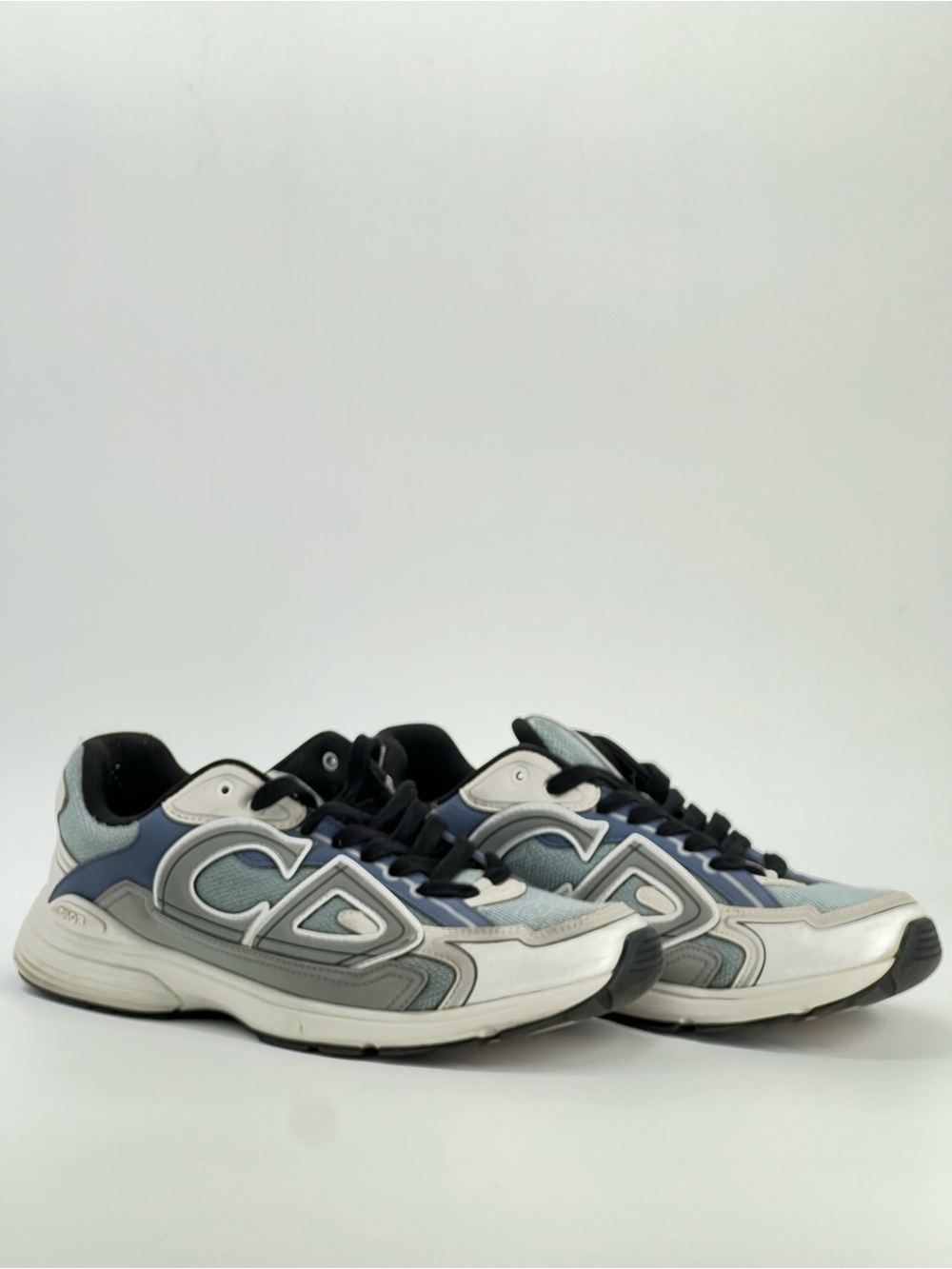 Dior B30 Blue Mesh White Technical Fabric Sneakers Size 44EU